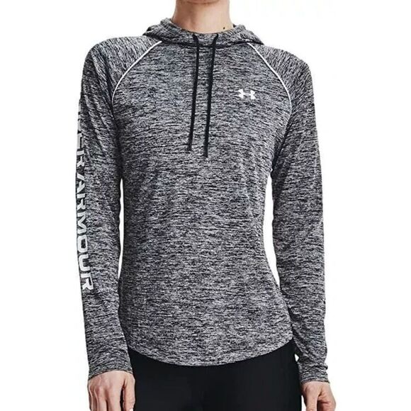 Under Armour 1362868-001 Women's Sz M Black Velocity Wordmark Lightweight Hoodie - Picture 7 of 8